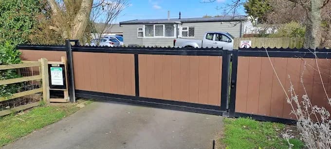 Composite driveway gate installation by John the Gate Man, Lancashire