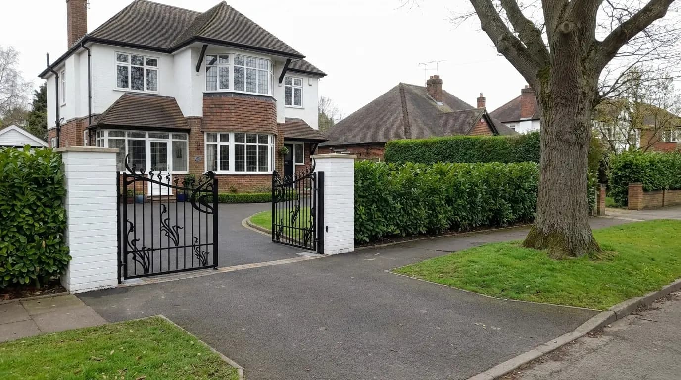 Automated driveway gates of the kind installed and serviced across Lancashire