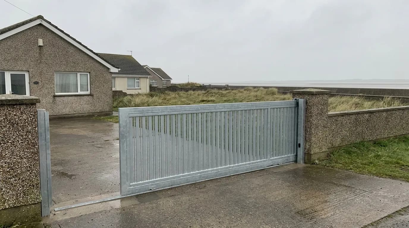 Automated driveway gates of the kind installed and serviced across Lancashire