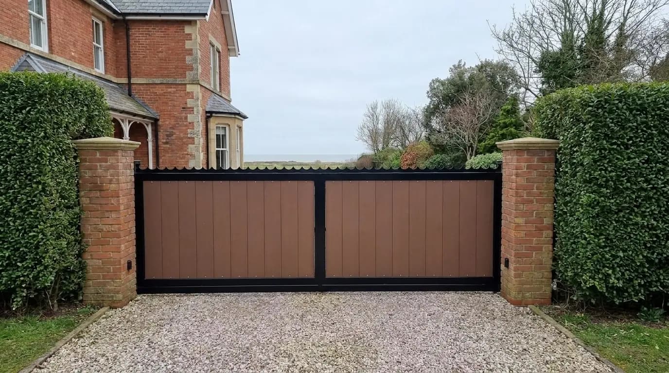 Automated driveway gates of the kind installed and serviced across Lancashire